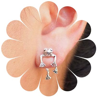 Inilbran Boho Frosch Ohrringe Silber Frosch Ohrstecker Ohrringe Retro Hängende Frosch Ohrringe Minimalistische Tier Ohrringe Schmuck Für Frauen Und Mädchen