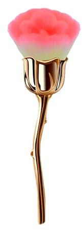 Pinceaux de maquillage rose grande capacité - Pinceau de maquillage pour le visage - Pinceau à blush à fleurs pour liquide, crème, poudre - Pinceau à pointe pointue (rose)