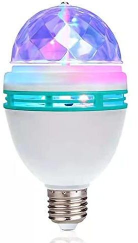 Yosoo Health Gear Lampadina a Sfera a LED, Lampadina a LED 3W E27 Lampadina a LED Stroboscopica Lampadina Rotante in Cristallo KTV Lampadina Colorata per Feste All'aperto Al Coperto, Fotografia
