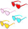 Towviy 4 Stück Herz Brille, 4 Farbe Party Sonnenbrille Retro Party Herz Sonnenbrille Lustige herz Kristall Brille für Fasching Fasching Geburtstagsfeier Karneval
