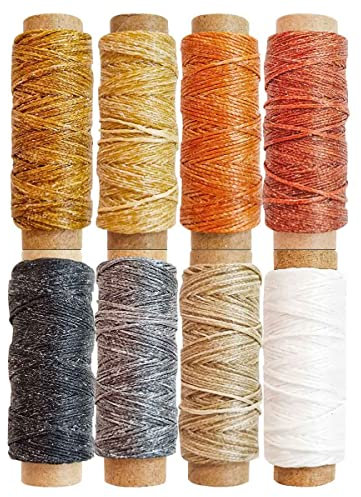 8 Farben, gewachster Faden