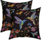 Kolibri Kissenbezüge 45x45cm 2er Set Kissenbezüge Weich Tropisch Vögel Floral Kissenbezug Kissenhütte für WohnSchlafBauernhaus Garten Sofakissen Couchkissen für Sofa