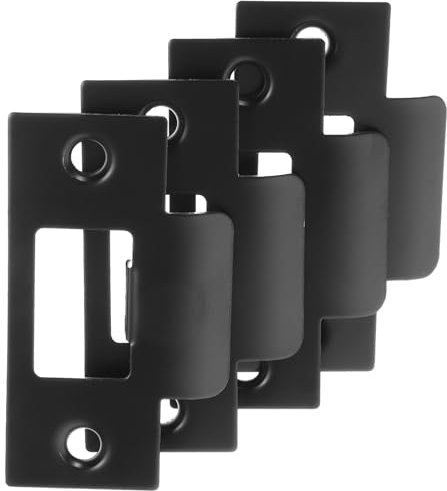 Housoutil Placa Guía De Cerradura De Puerta De Acero Inoxidable Juego, 4 Piezas InstalacióN FáCil Compatible Con Diferentes Formas De Pestillo Ideal Para Proyectos En El Hogar