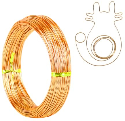 Sugeru Basteldraht 2mm x 20m - Gold | DIY Draht zum Basteln Schmuckdraht Aluminiumdraht Bindedraht Modellierdraht Draht Rostfrei für Schmuckherstellung Bastelarbeiten