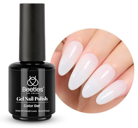 Beetles Gel Polish 15mL Pearl White Milky White Gel Manicure DIY Nail Art Gel Soak Off UV LED Nail Lamp Salon 1 Pcs
