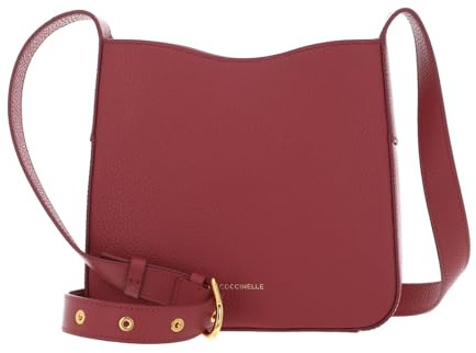 Coccinelle Leder Umhängetasche Schultertasche Dazz Mini Bag Grained Leather Pot hellrot