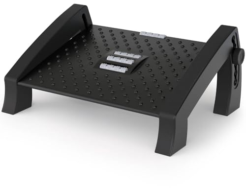 ACROPAQ Fußstütze - Ergonomische Fußablage mit verstellbaren Höhen und entspannender Massagefunktion für Bürokomfort - AF005