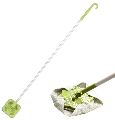 Onlynery Fregona Plana Ajustable - Trapeador de Lavado Libre Giratorio de 360 Grados con Mango Ajustable - Trapeador Limpiador de Paredes para Madera Dura, Limpieza de Pisos de baldosas,