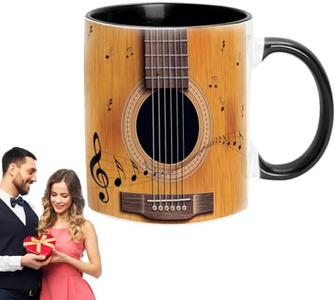 Anulely Tasses à café avec Musique, Tasses à café avec Motif Musical, Tasses à thé Musicales | Guitares, Piano, Violon, 350 ML, Tasse en céramique, Tasses à café, décoration de Bureau, Tasse à thé