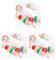 Paowsietiviity 3 set Japanese Classic Wooden Toy Kendama Cup and Ball Toss Catching Game Red