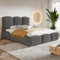 MOTIVENA Hilton Bubble Bett 200x200, Polsterbett 200x200 mit Bettkasten, Polsterbett 200x200 mit Stauraum, Polsterbett 200x200 Boucle, mit Lattenrost, mit Kopfteil, ohne Matratze, Grau Anthrazit