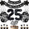 Anlgdi Geburtstagsdeko 25 Jahre Mann Frau, Luftballons 25. Geburtstag Dekoration, Schwarz Tortendeko Geburtstags 25 Jahre Frauen, Folienballon Zahl 25 Schwarz, Deko 25. Geburtstag Männer