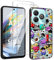 HuiYouMY Handyhülle Kompatibel mit ZTE Blade A75 Hülle Schwarz mit 2 Stück Panzeglas Schutzfolie, Weich Black Schutzhülle Starker Schutz Silikon Case TPU Cover (6.6)-XS40