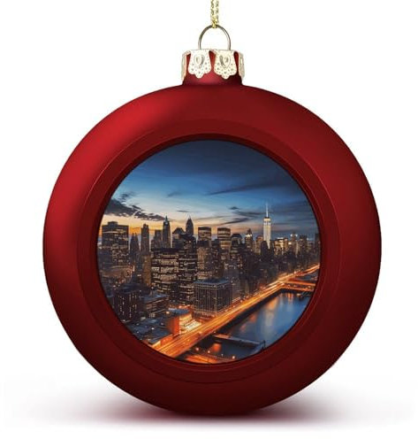 Weihnachtskugel-Ornamente, Motiv: New York City, vielseitig verwendbar, festliche Heimdekoration, ideal für Baum und Heimdekoration