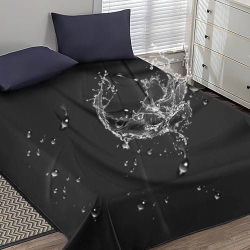 Drap de lit en PVC imperméable, Anti-Taches et salissures, résistant à l'huile Massage Couvre-lit Housse de Protection pour Couple Adulte Contre l'eau Qui mouille Le Matelas Noir