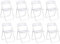 Baroni Home Silla plegable con estructura de acero y PVC, asiento para ahorrar espacio, plegable, con patas y asa, para viajes, cocina, salón, dormitorio, 74 x 43 x 49 cm, 8 unidades, color blanco