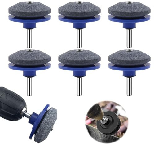 Tkxjry 6 Pièces Aiguiseur de lame de tondeuse à gazon, 5CM Affuteur Lame Tondeuse Gazon Universel, Aiguiseur de Tondeuse, Aiguiseur Lame Tondeuse, Lawnmower Dull Blade Sharpener pour Outils de Jardin