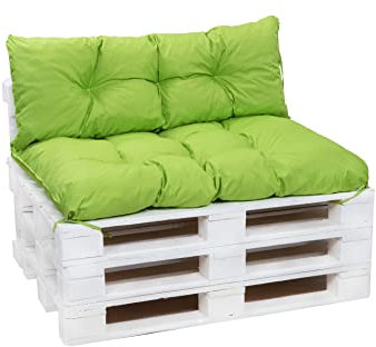 Setgarden® Palettenkissen-Set, Kissen für Gartenmöbel aus Paletten, Outdoor Rücken und Sitzkissen, Gartensitzkissen viele Farben und Größen (Limette, Set 120x80 sitzkissen + 120x50 rückenkissen)