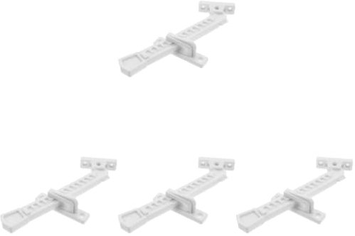 DOITOOL 4 Stück Fenster begrenzer Türschlösser Zapfenschloss Türstopper tragbares Türschloss babysicher Scheune Ofen Fenstersicherheitsschlösser Sicherheitsstange für Schiebetüren Abs Weiß