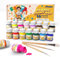 ABEIER Pintura Textil Permanente,16 Colores X 20ml,Kit de Pintura para Tela,3 Pinceles,No Tóxico Pintura Textil para Pintar Ropa, Zapatillas, Camisetas, Vaqueros y cualquier Tejido