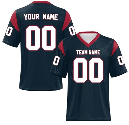 Yunshenla Personalisiert American Football Kostüm Oversize Rugby Trikot Herren Damen Kinder Jugend Custom Jersey Personalized Name Und Number Kindertrikots, Personalisierbar Oder Blanko(#26)