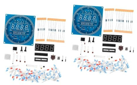 Vaguelly 2 Sätze LED-Elektroniksatz Bausatz LED-Digitaluhr große Anzeige DIY Electronic kit große digitaluhr wecker Digitales DIY-Uhrenset DIY-Teile für Digitale elektronische Uhren Plastik