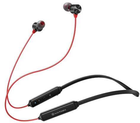 YATWIN Bluetooth Kopfhörer Sport in Ear, Bluetooth 5,0 Sportkopfhörer mit 16 Std HiFi Sound, IPX7 Wasserdicht, Magnetisches Ultraleicht Ohrhörer mit Noise Cancelling MEMS Mikrofon für Joggen, Rot