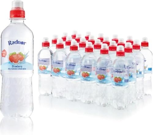 Radnnor Splash Strawberry Still Flavoured Spring Water – 24 x 500ml – Sugar-Free, Low-Calorie, Natural Flavourings – 100% Recyclable Bottles