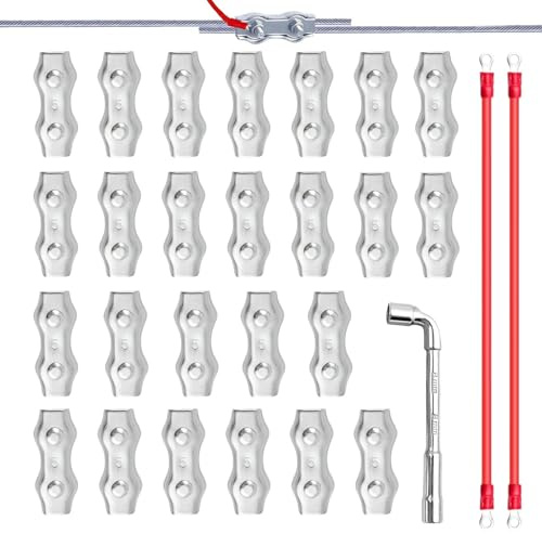 lisutupode M5 Connector for Rope, Reinforced Connectors for Electric Fence Wire | Ties for Terrace Wires Garden Wire Mesh Fences Stakes Chains and Furnishings