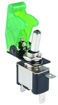1 interruptor de palanca con tapa de seguridad de 12 V y 20 A.(Green)