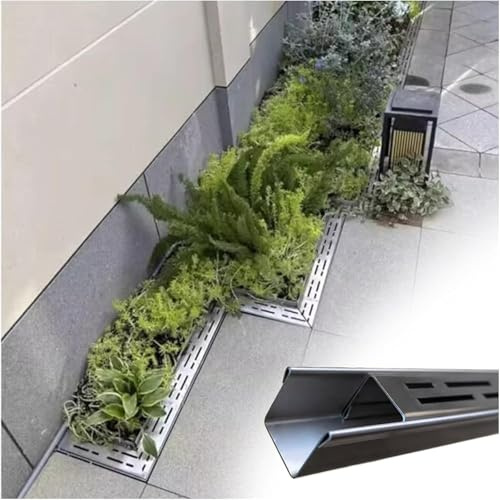 1 Stück Edelstahl-Einfahrtsrinnenablauf mit Metallrost – 39,4 Zoll (ca. 100 cm) Gartenentwässerungsrost for effektives Wassermanagement(W7cmxh3cmxL100cm)