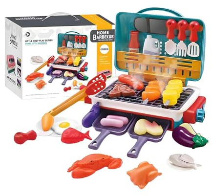 Giocattoli Barbecue per – Cibo Da Gioco A Colori Cambianti, Effetti Di Luce Sonora Sfrigolante, Set Di Con Fumo Vero E Suono, Set Da Cucina Da Gioco Al Coperto