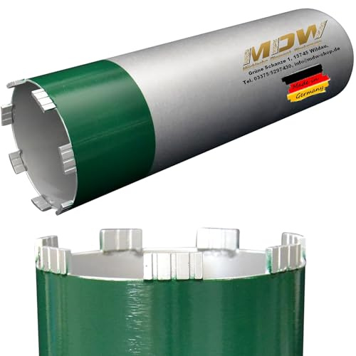 Trocken-Bohrkrone Ø52-250 mm Premium NL400mm für Kernbohrmaschine 1 1/4UNC | MDW Diamantbohrkrone (Gewinde ca. 32 mm/SW 41 mm)