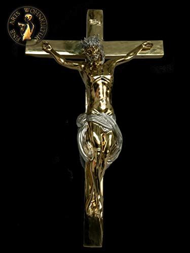 FINE ARTS WOHNKULTUR Wandskulptur, Skulptur Bronze, Christ, Kreutz, Luxus, Figur, Religion, Jesus am Kreuz