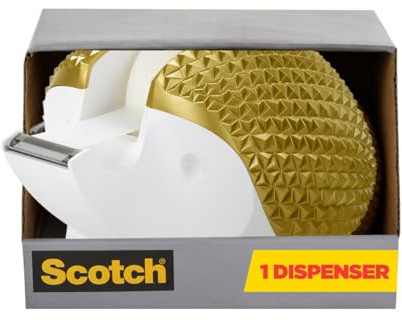 Scotch Distributore di nastro adesivo a forma di riccio, include rotolo di nastro da 1,9 cm x 89 cm (C47-Hedgehog-G)