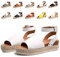 Hitmars Sandali Donna Estivi Espadrillas Zeppa Scarpe Platform Aperti Fibbia Cinturino Caviglia Comode Bianco Taglia 38 EU