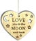 Pet-Jos Love You To The Moon Wooden Hanging Heart Plaque Gift for Him, Friendship Quote Plaque for Valentines Day