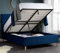 happybeds Ottoman Storage Bed, Loxley Velvet Fabric Ottoman Storage Modern Bed (4FT6 - Frame Only, Blue)