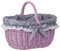 e-wicker24 Alles aus Weide Einkaufskorb Weide Geflochtener Korb mit Henkel Aufbewahrungskorb Leicht Picknickkorb Geschenkkorb Leer Vintage Korb Aufbewahrung Einkaufskorb Geflochten (Pink)