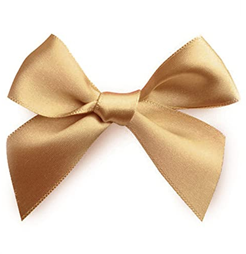 Duories 50 StüCk Klein Satinschleife Bandschleife geschenkband Handgemacht Satinband Bowknot für Geschenkverpackung,Handgemachtes DIY, Hochzeits(Gold)