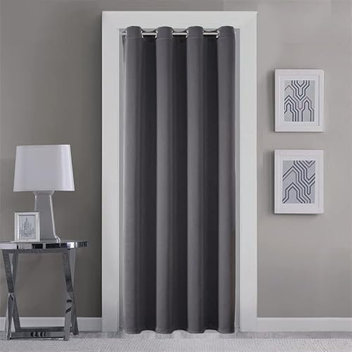 GYROHOME Rideaux occultants à œillets de Couleur Unie pour Porte et fenêtre, 100 x 200 cm, Gris
