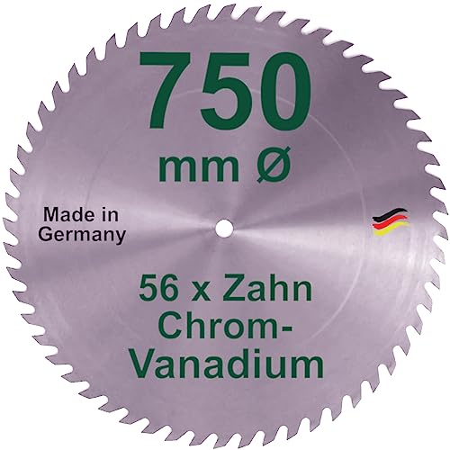 CV-Sägeblatt 750 x 35 mm 56 Zähne Chrom Vanadium Kreissägeblatt KV-A Grobzahnform für Kreissäge Brennholzsäge Brennholz geschränkt und fertig geschärft Stahl
