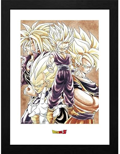 GB eye Dragon Ball Super Saiyans 30 x 40 cm großer gerahmter Sammlerdruck