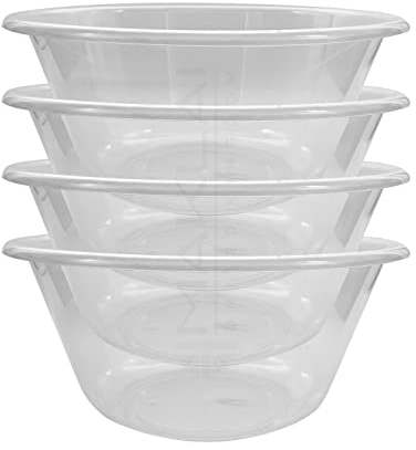 MKR Plastic Mixing Bowls, BPA Free. Microwave, Dishwasher and Freezer Safe. for Food Prep and Serving (4 x 20cm (2L))