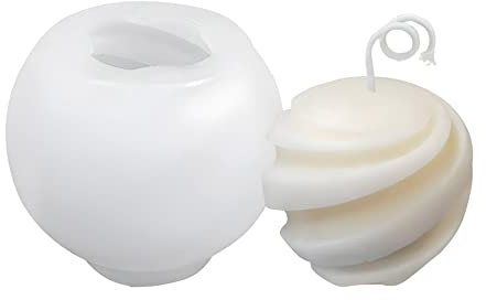 Silikon Kerzenform, geometrische Form, Kugel Strudel, 70 x 60 mm, 93 ml Silikonform 3D Kerzengießen Gussform Form Kerzen Herstellung Seifenform Kerze Basteln Party Dekoration DIY Design modern