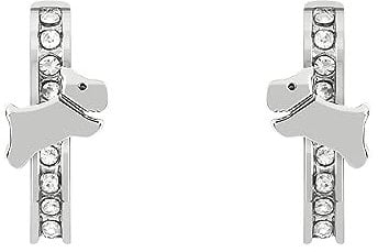 Radley Women's Silver Plated Clear Stone Set Huggie Hoop Earrings RYJ1353S