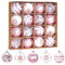 Meleager Bolas de Navidad - 16 PCS, Rosa, 6cm, Esferas de Plástico, Decoraciones de Navidad