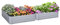 Outsunny Set di 2 Letti per Orto Rialzati con Fondo Aperto, Fioriera in Metallo per Piante, Ortaggi e Arbusti, 100x100x30 cm, Grigio
