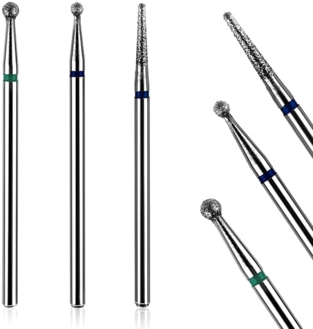 3 Stück Nagelfräser Bits Set Maniküre Bohrer 3/32 Zoll Diamantbohrer für Nägel Professionelles Nail Drill Bit Reinigungs Nagelhaut Nagelbohrer Elektrische Nagelfeile Pediküre Werkzeug