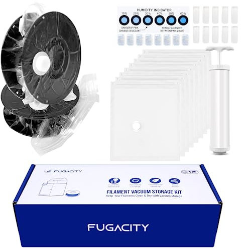 3D Printer Filament Storage Vacuum Bags Kit-Reusable Bag ×10 Pack 35 * 40cm with 10 Desiccants /10 Humidity Card /10 Clips/1 Hand Pump,DustProof and Humidity Resistant for Keep Filament Clean & Dry